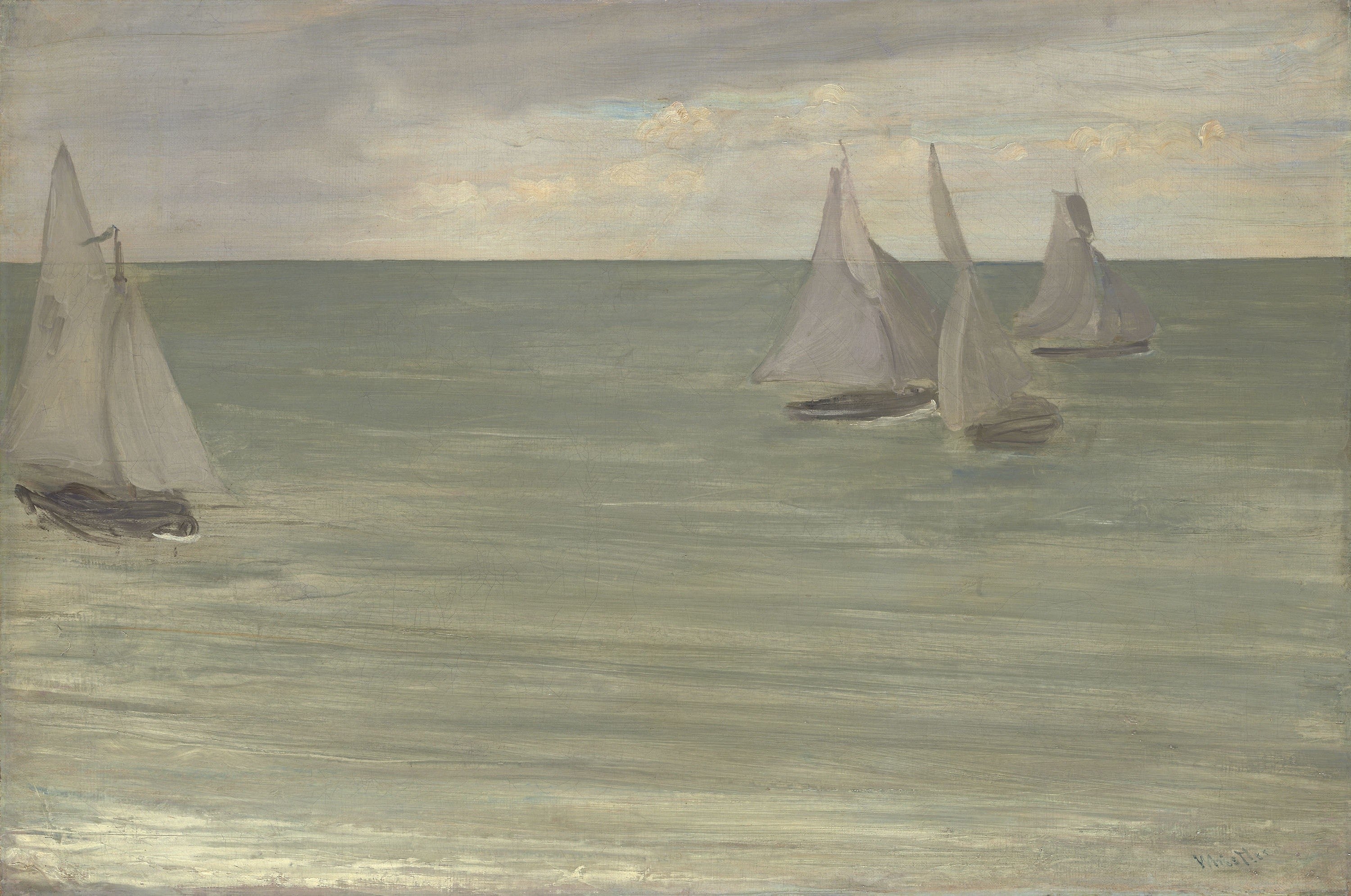 Trouville (Grey and Green, the Silver Sea) — James McNeill Whistler (1865)
