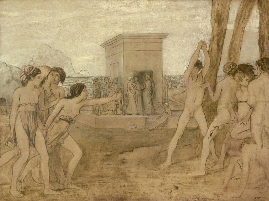 Young Spartan Girls Challenging Boys — Edgar Degas (c. 1860)
