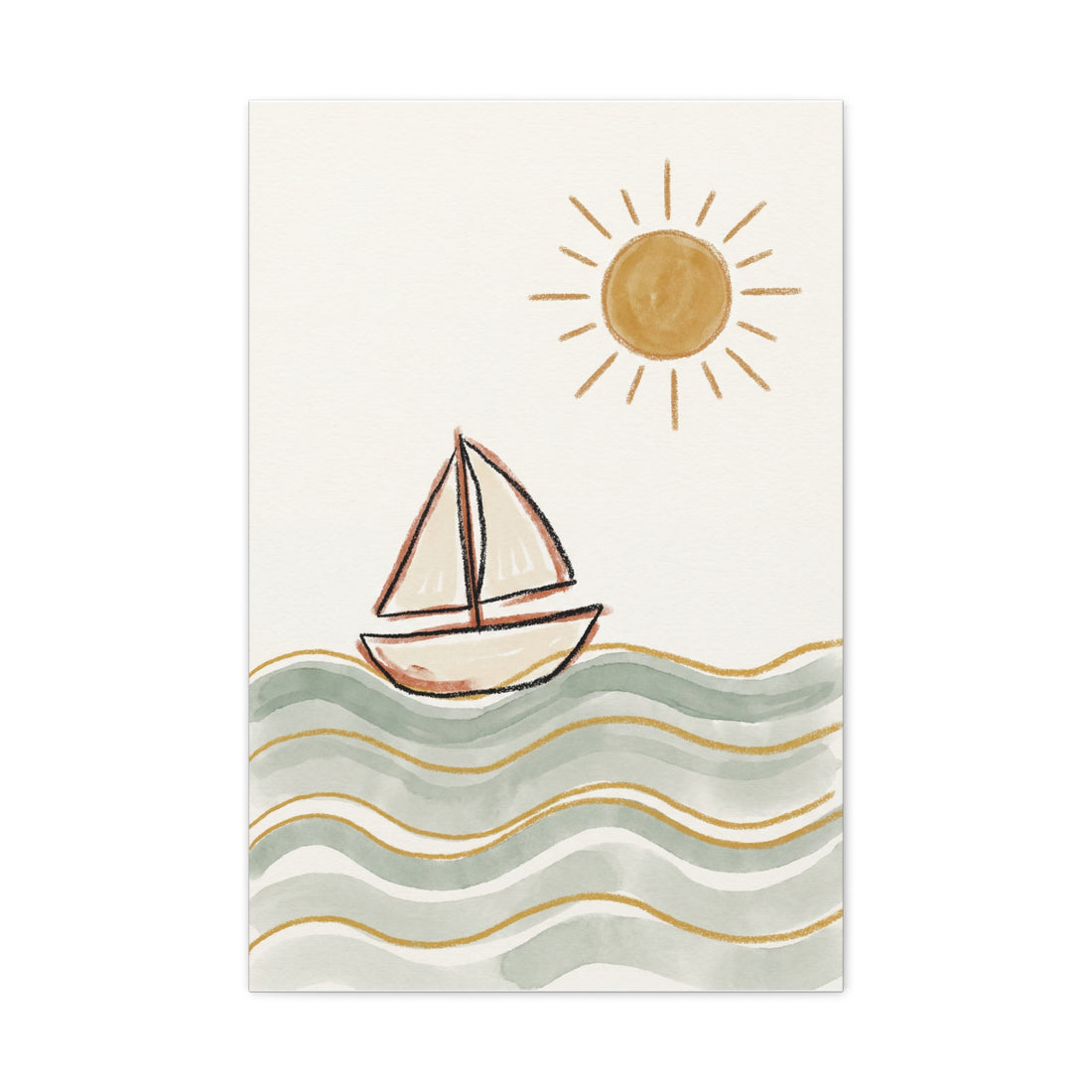 Little Sailboat — Nursery Canvas Print