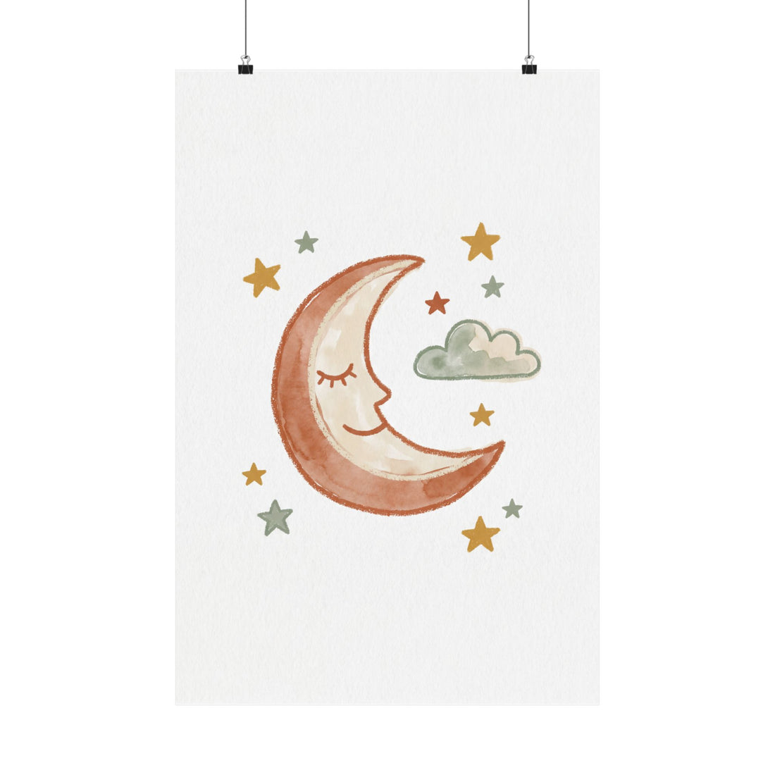 Sleepy Moon — Celestial Nursery Print