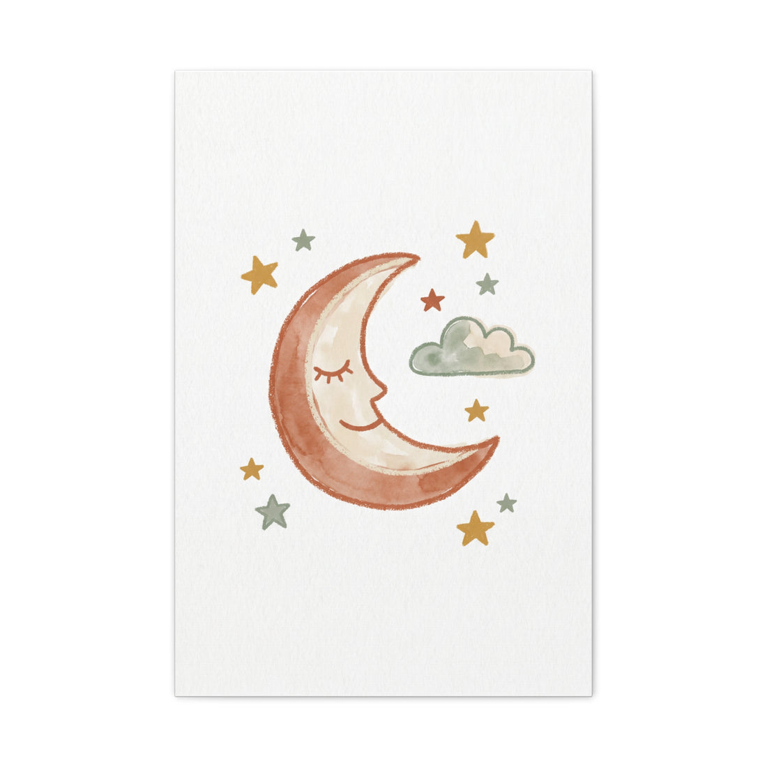 Sleepy Moon — Nursery Canvas Print