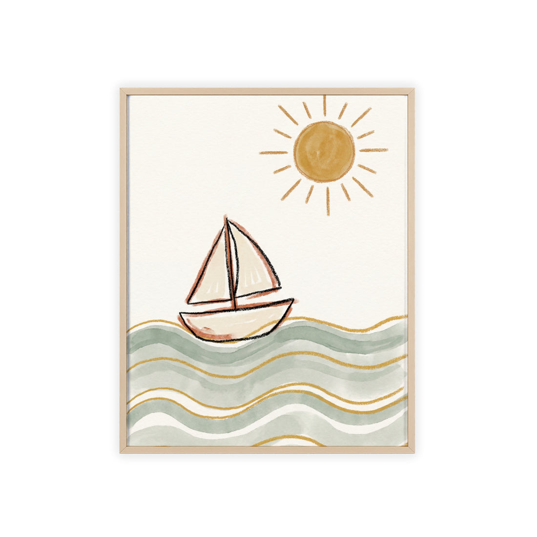 Little Sailboat — Framed Nursery Print