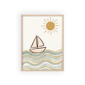 Little Sailboat — Framed Nursery Print