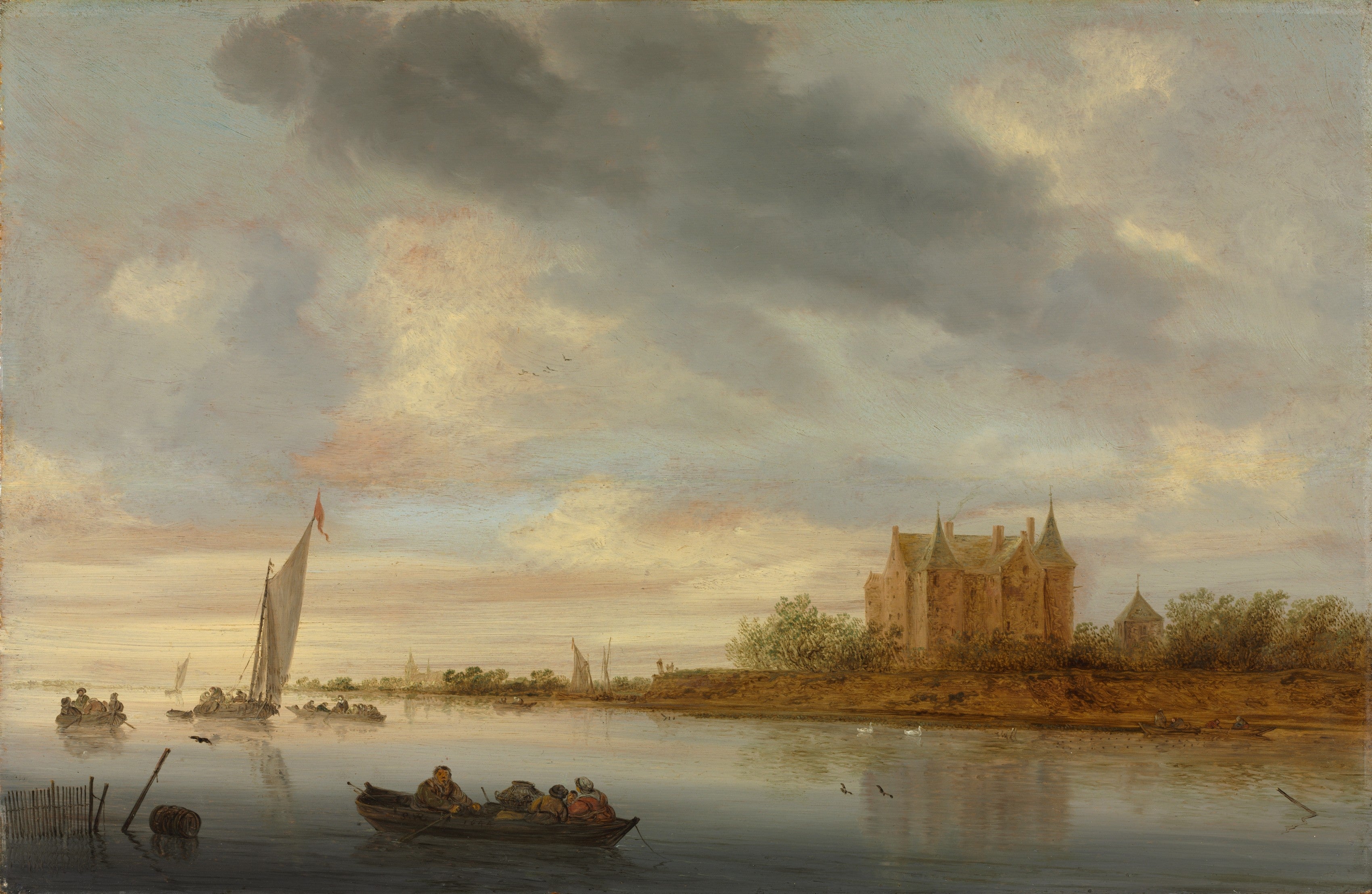 Castle on a River — Salomon van Ruysdael (1644)
