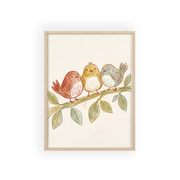 Three Little Birds — Framed Nursery Print
