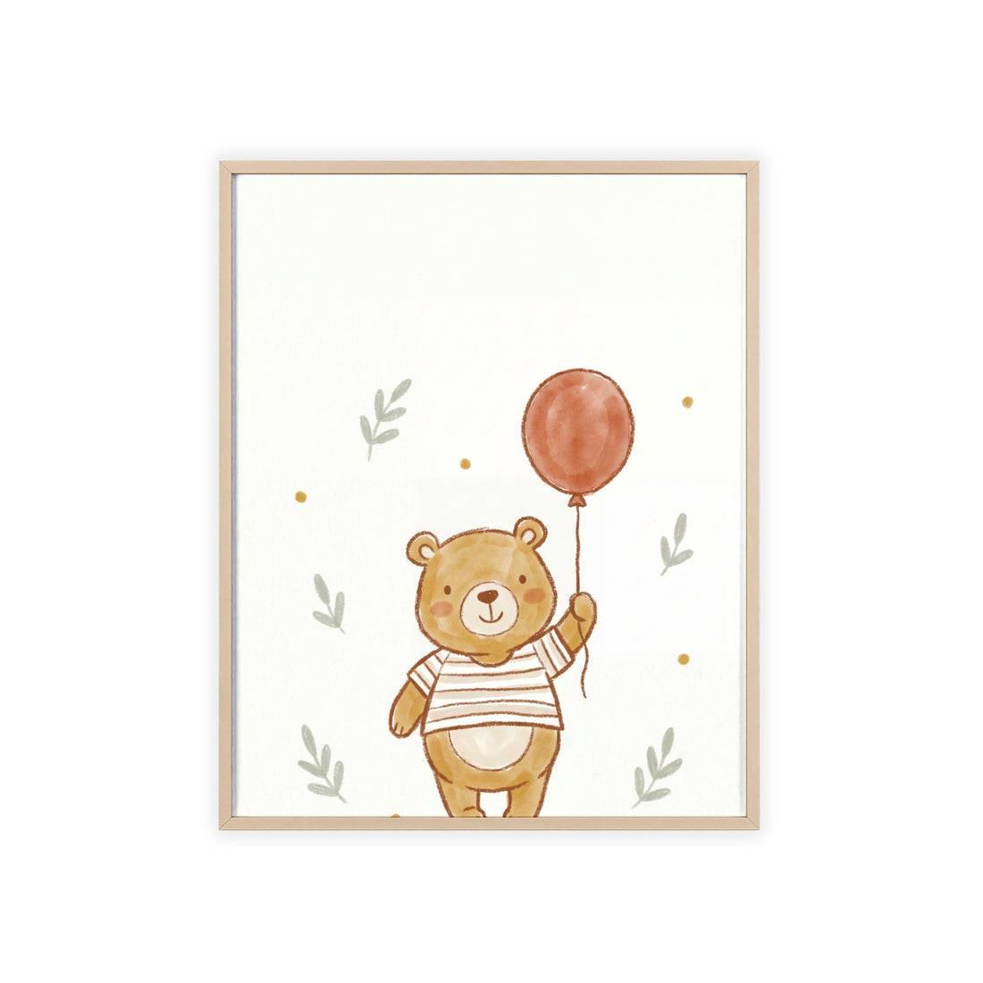 Bear & Balloon — Framed Nursery Print