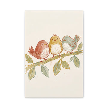 Three Little Birds — Nursery Canvas Print