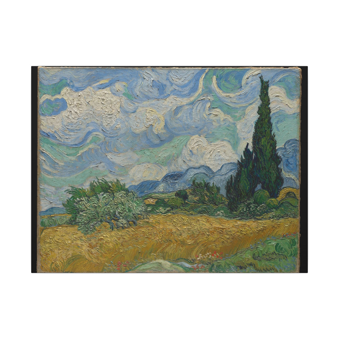 Wheat Field with Cypresses — flat artwork