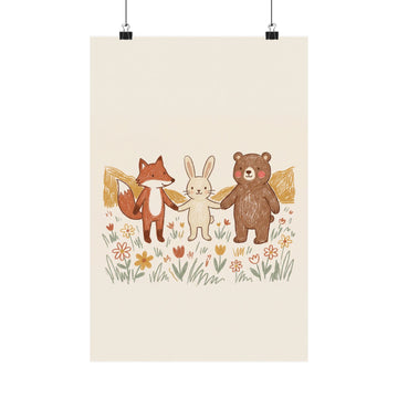 Woodland Friends — Nursery Art Print