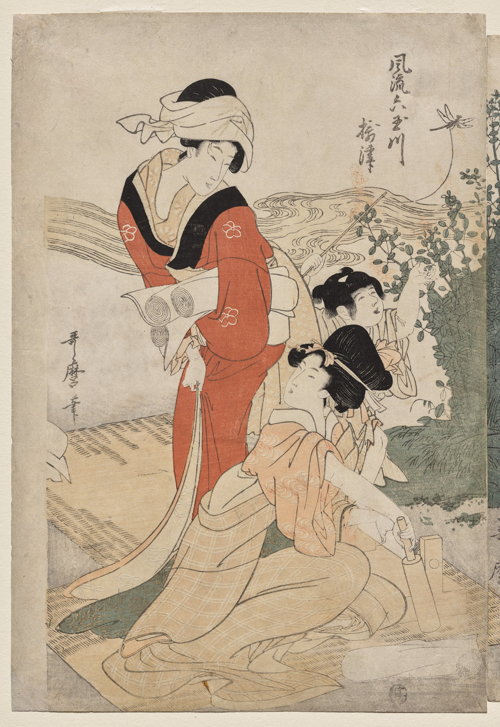 Musashi Province from the series Fashionable Six Jewel Rivers (Furyu Mu Tamagawa) — Kitagawa Utamaro (c. 1804)