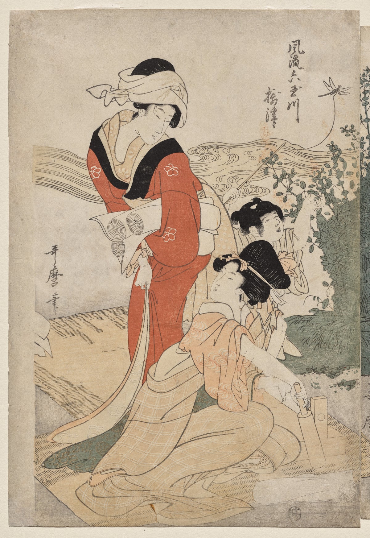 Musashi Province from the series Fashionable Six Jewel Rivers (Furyu Mu Tamagawa) — Kitagawa Utamaro (c. 1804)
