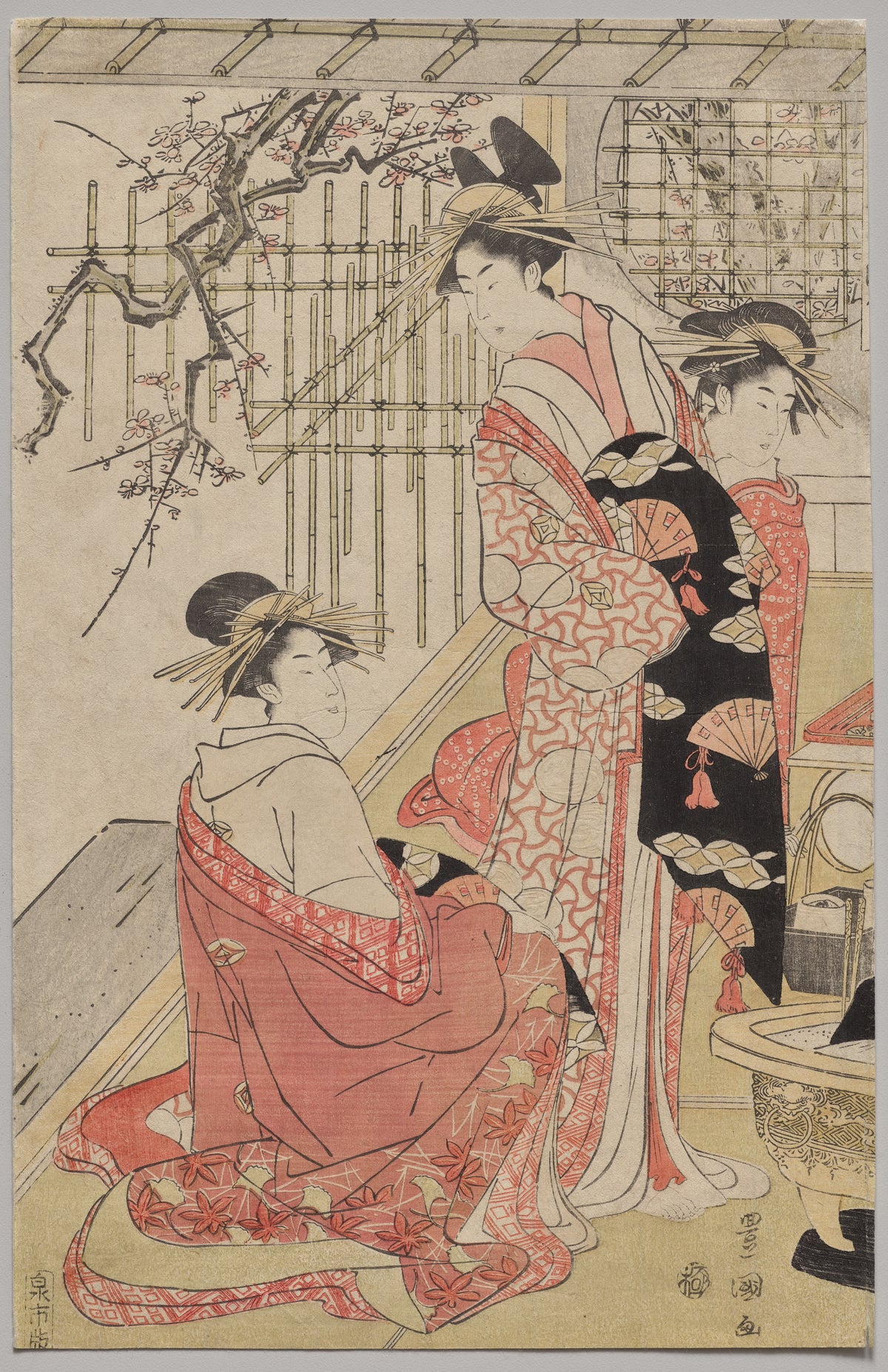 Courtesans of the Ōgiya on a Spring Outing — Utagawa Toyokuni (mid- or late 1790s)