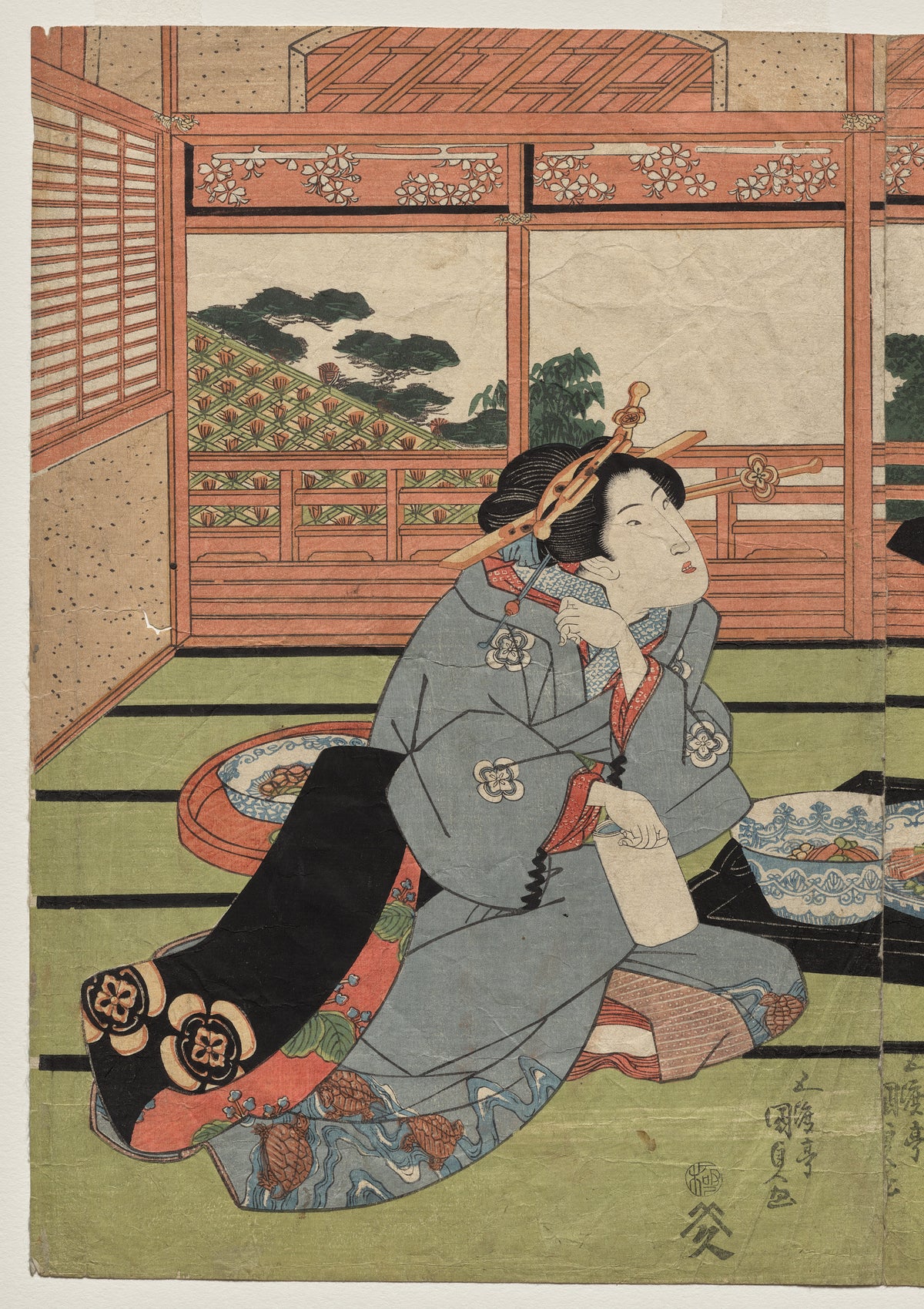 A View of the Large New Room at Sakurai — Utagawa Kunisada (early or mid 1830s)