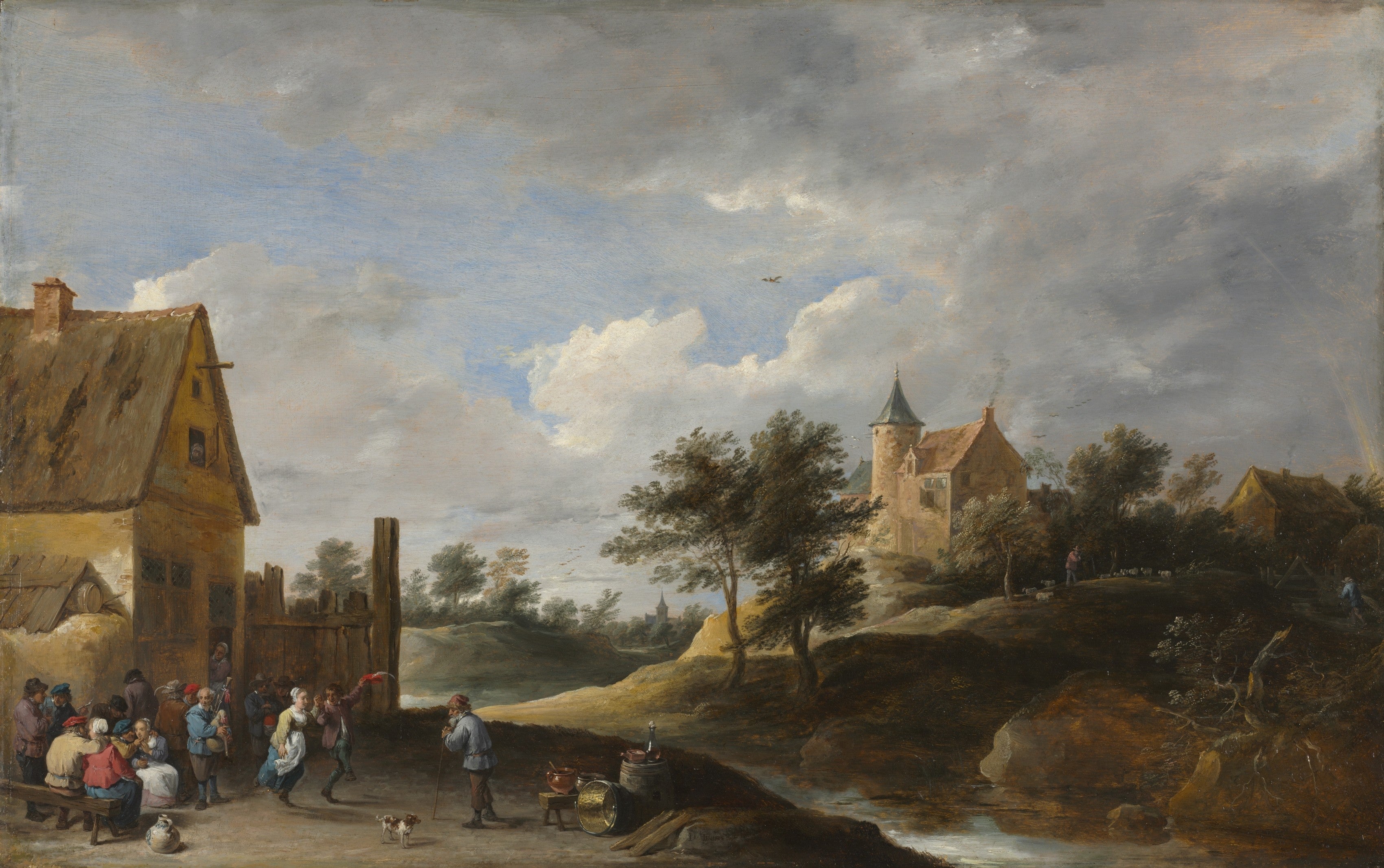 Landscape with Peasants Dancing — David Teniers (c. 1645–50)