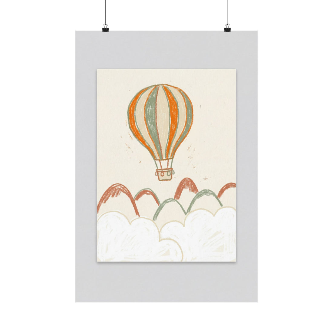 Up & Away — Hot Air Balloon Nursery Print
