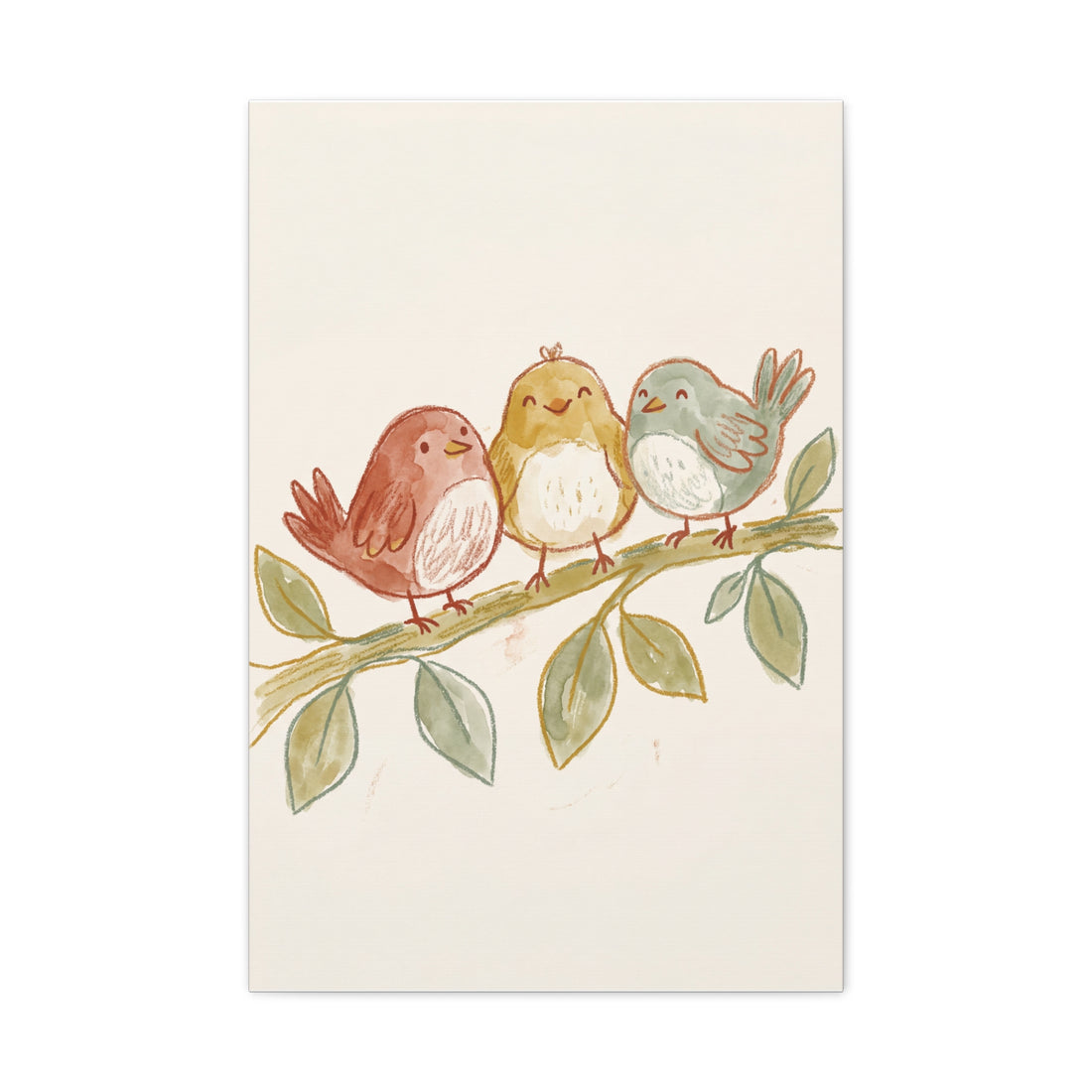 Three Little Birds — Nursery Canvas Print