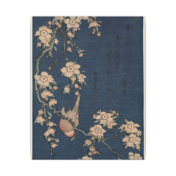 Bullfinch and Weeping Cherry — Hokusai (c. 1834)