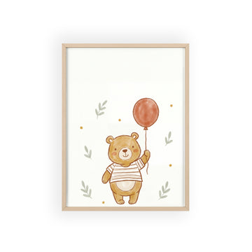 Bear & Balloon — Framed Nursery Print
