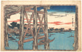 Twilight Moon at the Ryogoku Bridge (Ryogoku no yoizuki) — Utagawa Hiroshige (c. 1831)