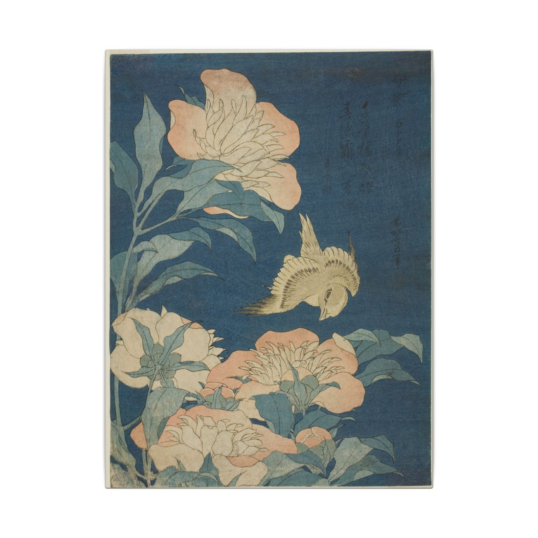 Canary and Peony — Hokusai (c. 1834)