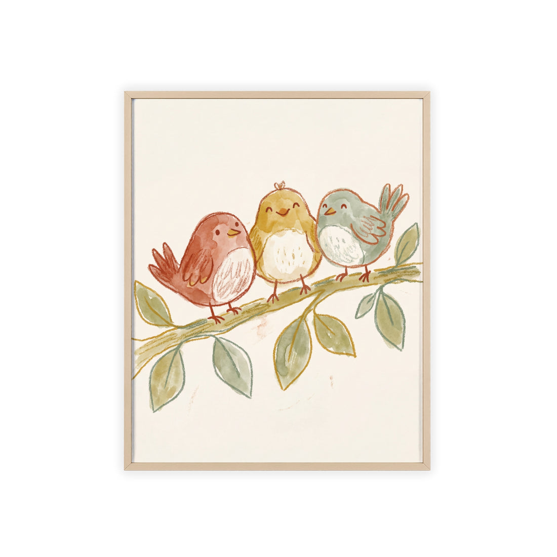 Three Little Birds — Framed Nursery Print