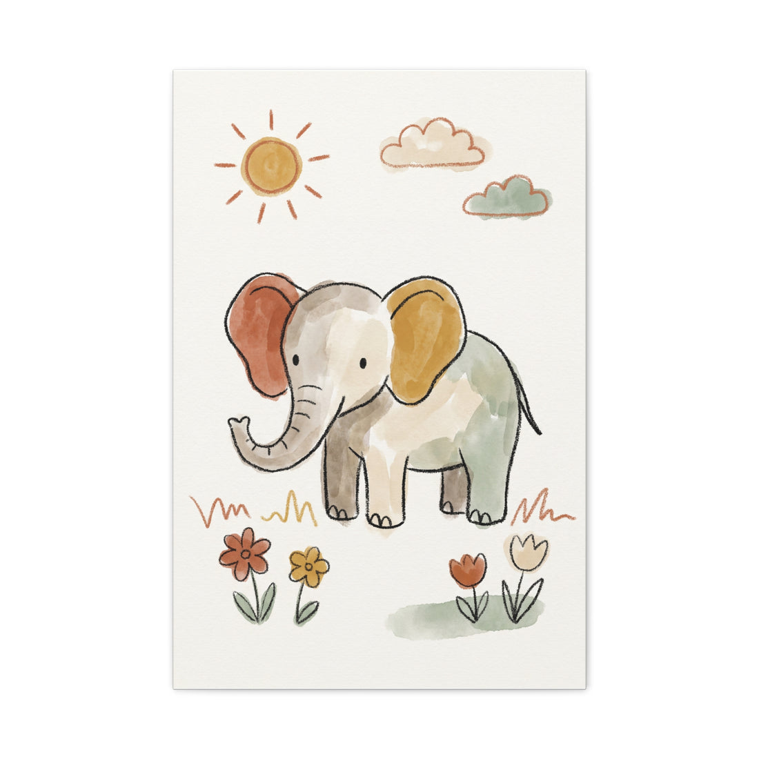 Little Elephant — Nursery Canvas Print