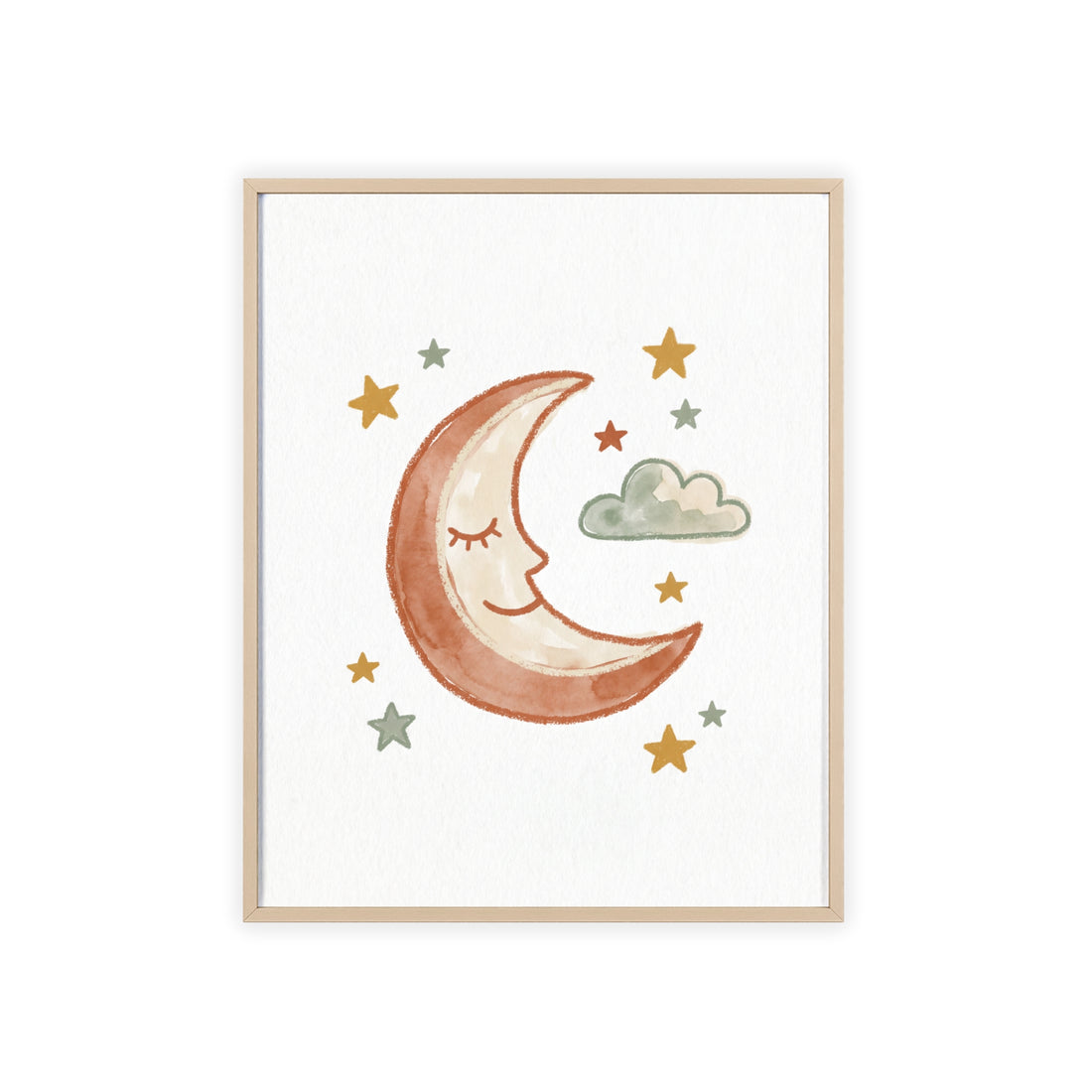 Sleepy Moon — Framed Nursery Print