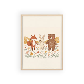Woodland Friends — Framed Nursery Print