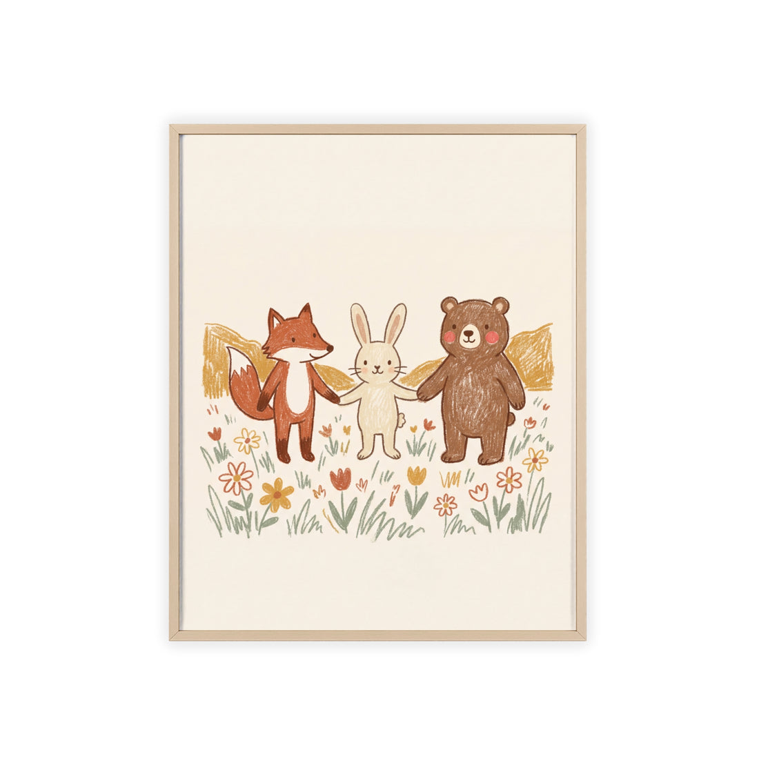 Woodland Friends — Framed Nursery Print
