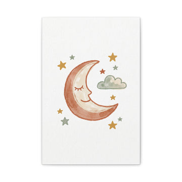 Sleepy Moon — Nursery Canvas Print