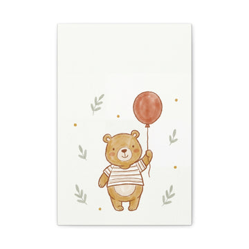 Bear & Balloon — Nursery Canvas Print