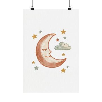 Sleepy Moon — Celestial Nursery Print
