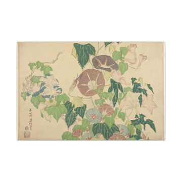Morning Glories and Tree-frog — Hokusai (c. 1832)