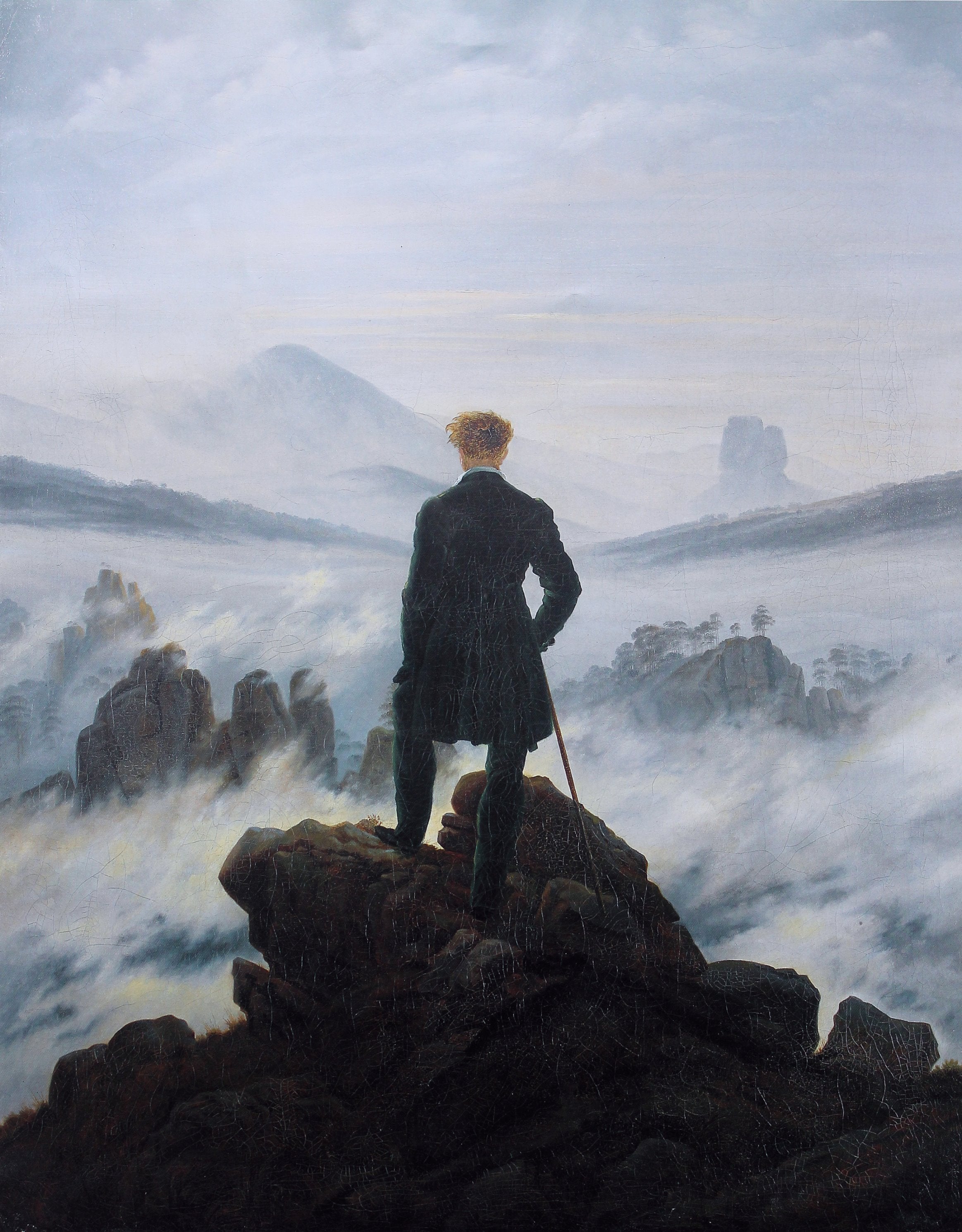 Wanderer above the Sea of Fog — Caspar David Friedrich (c. 1817)