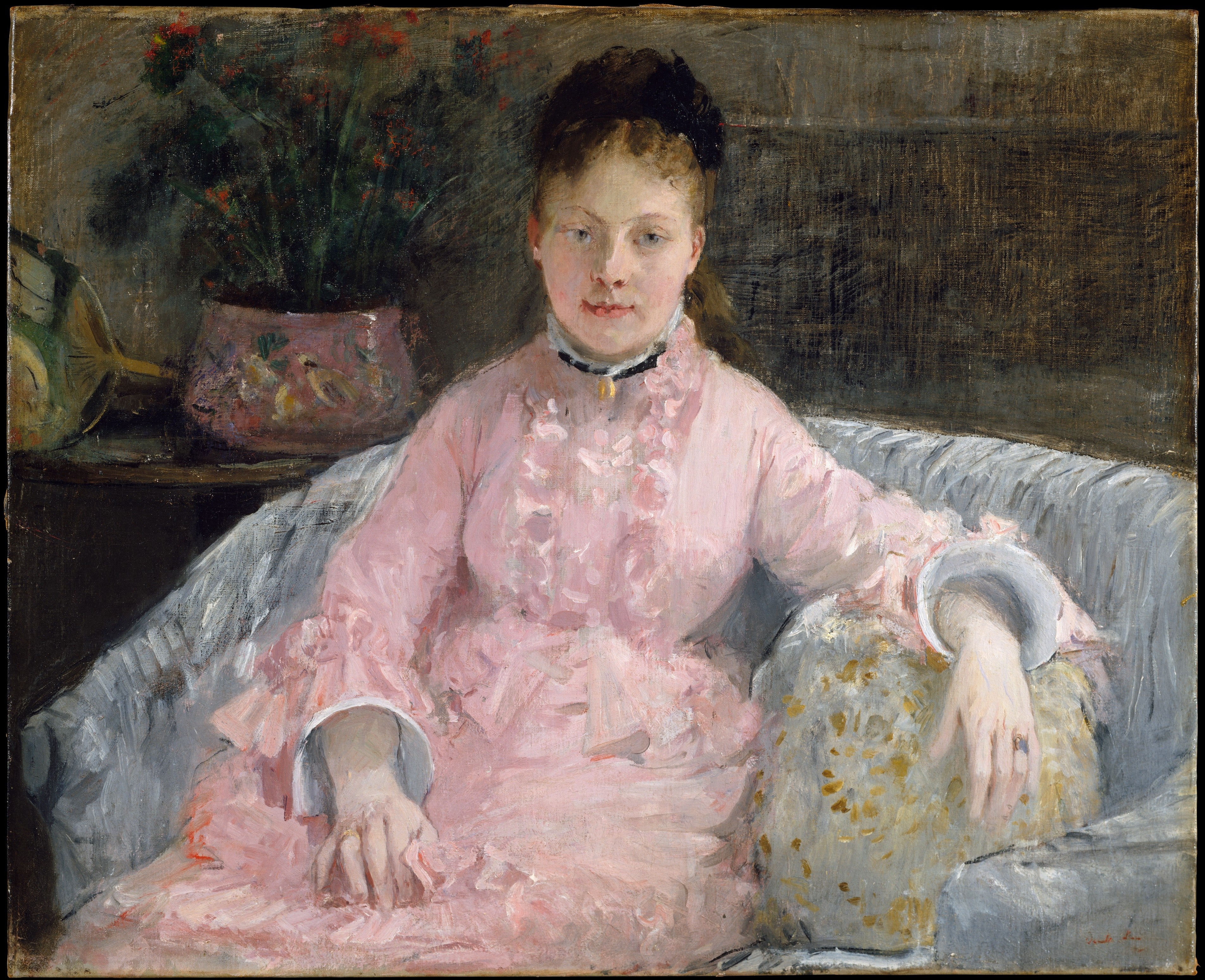 The Pink Dress — Berthe Morisot (ca. 1870)