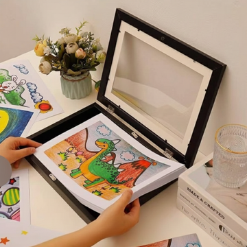 Kids Art Frame – 6″ Magnetic Front-Opening Artwork Display & Storage Frame