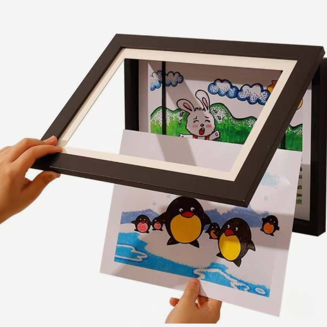 Kids Art Frame – 6″ Magnetic Front-Opening Artwork Display & Storage Frame