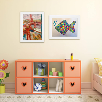 2-Pack Kids Art Frames — Magnetic Flip-Open Display & Storage
