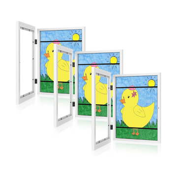3-Pack Kids Art Frames – Magnetic Front-Opening Artwork Display &amp; Storage Frames