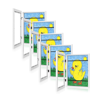 5-Pack Kids Art Frames – Magnetic Front-Opening Artwork Display &amp; Storage Frames