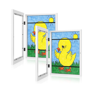 2-Pack Kids Art Frames – Magnetic Front-Opening Artwork Display &amp; Storage Frames