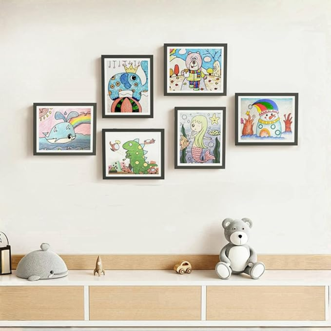 5-Pack Kids Art Frames – Magnetic Front-Opening Artwork Display &amp; Storage Frames
