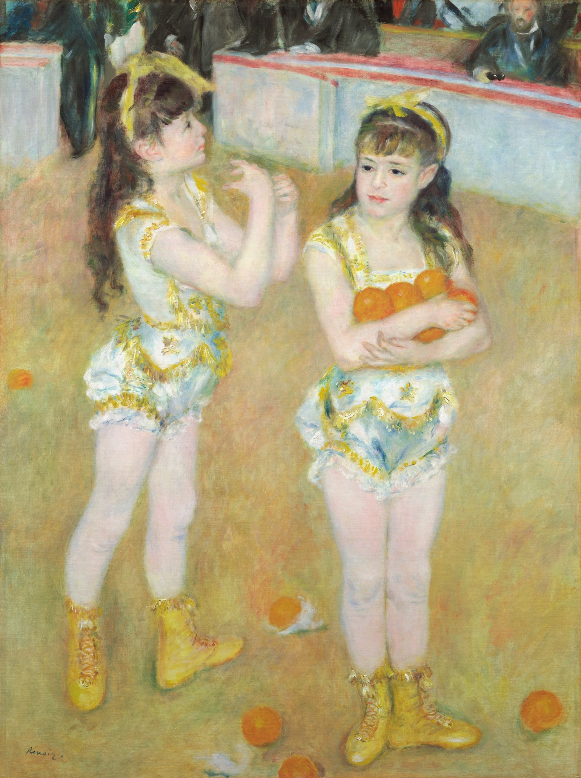Acrobats at the Cirque Fernando (Francisca and Angelina Wartenberg) — Pierre-Auguste Renoir (1879)