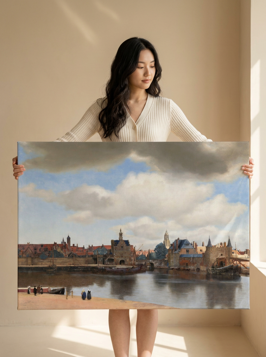 Held for scale — 36 x 24 inch canvas