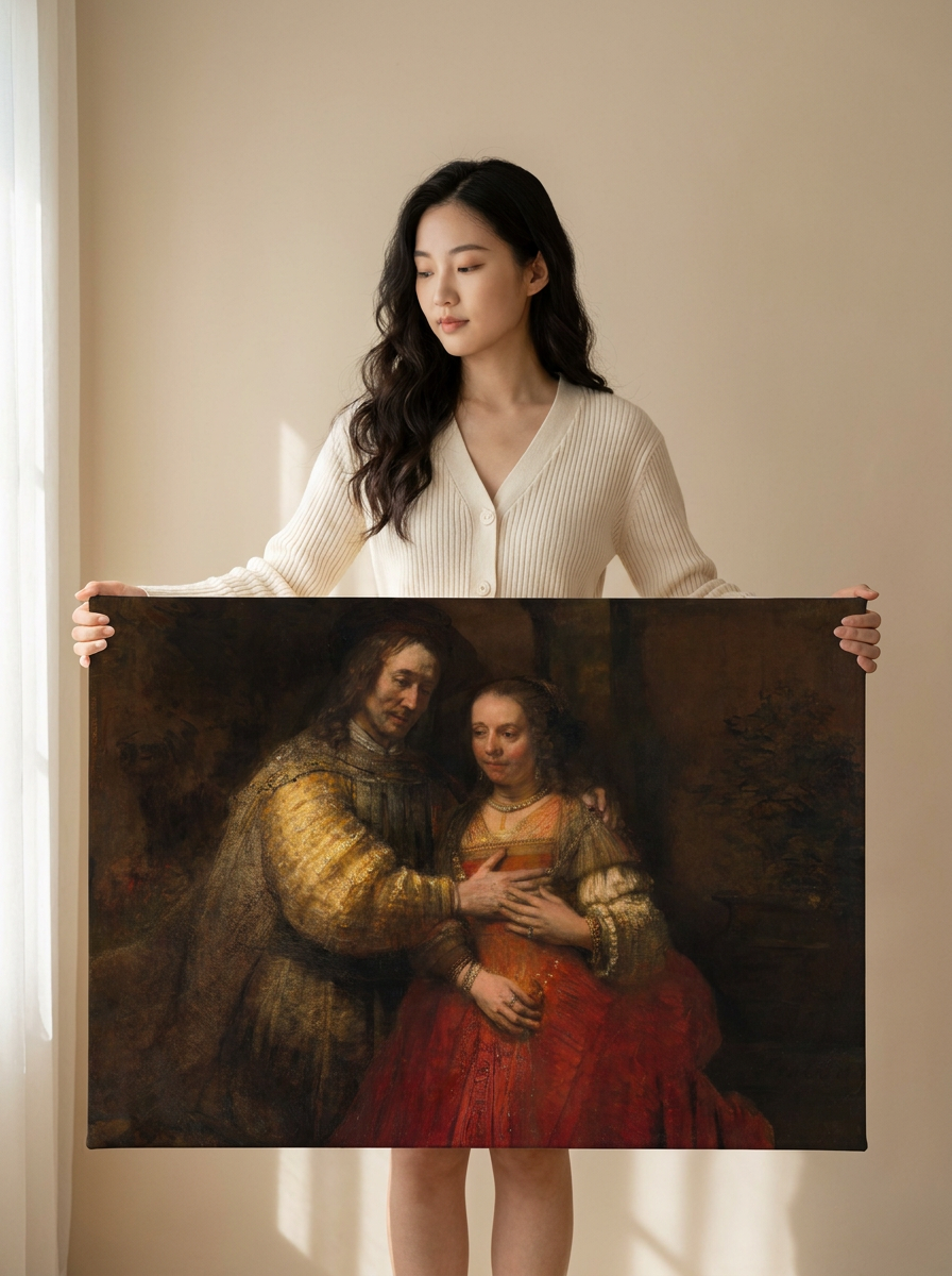 Held for scale — 36 x 24 inch canvas