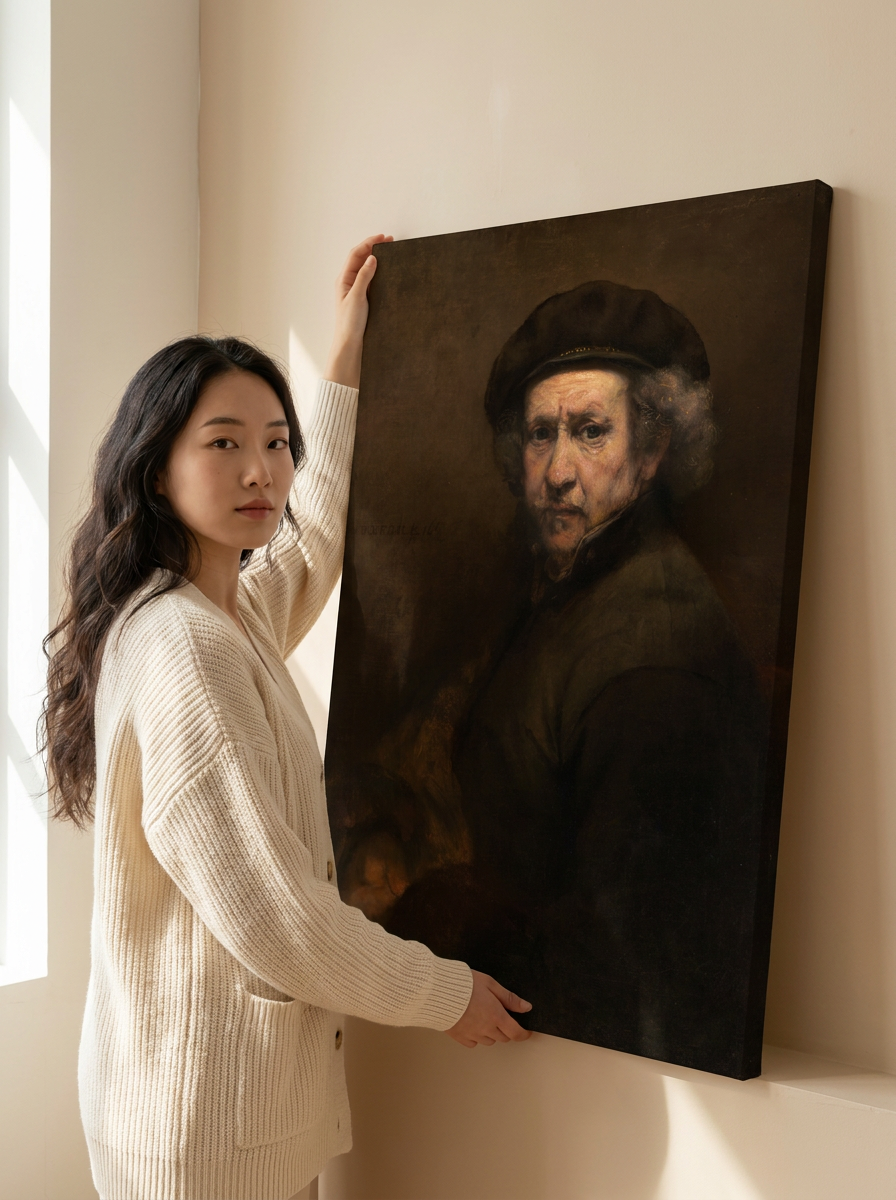 Held for scale — 32 x 48 inch canvas