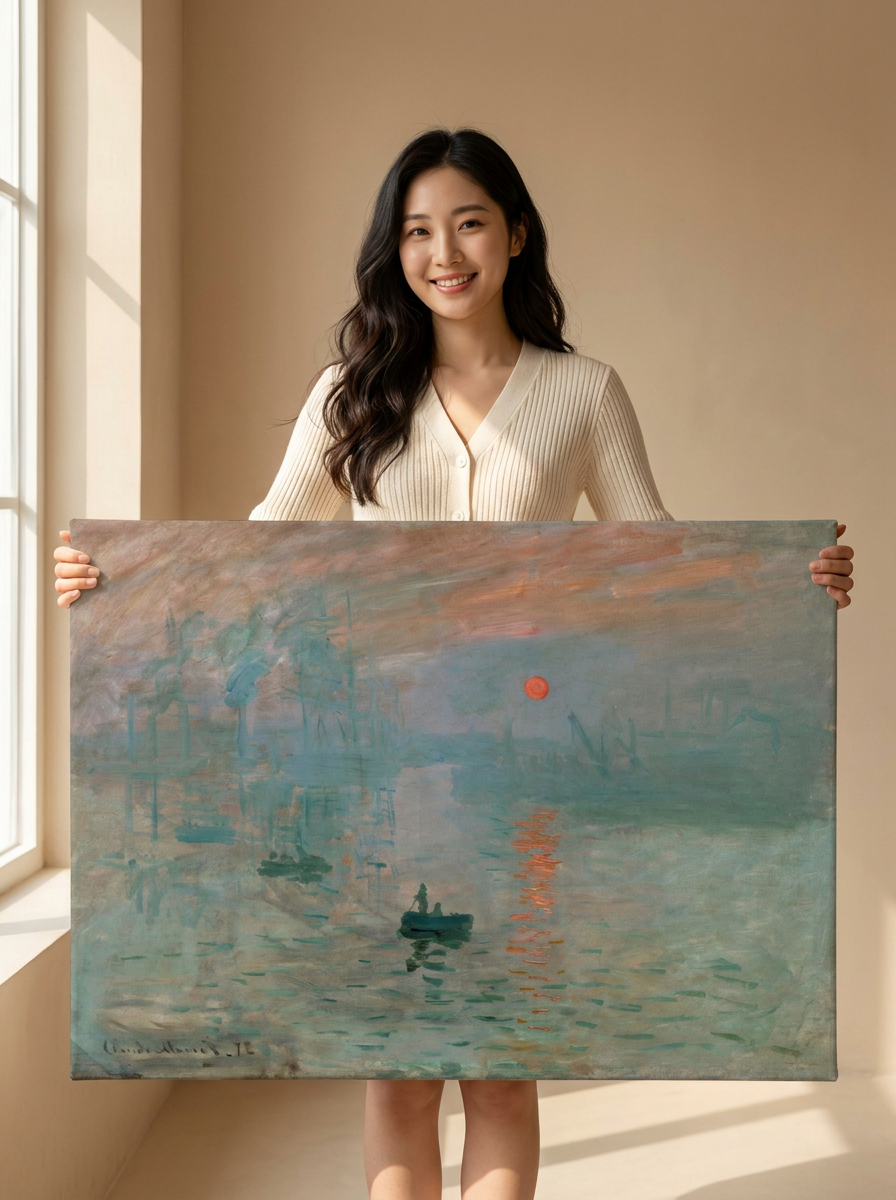 Held for scale — 36 x 24 inch canvas