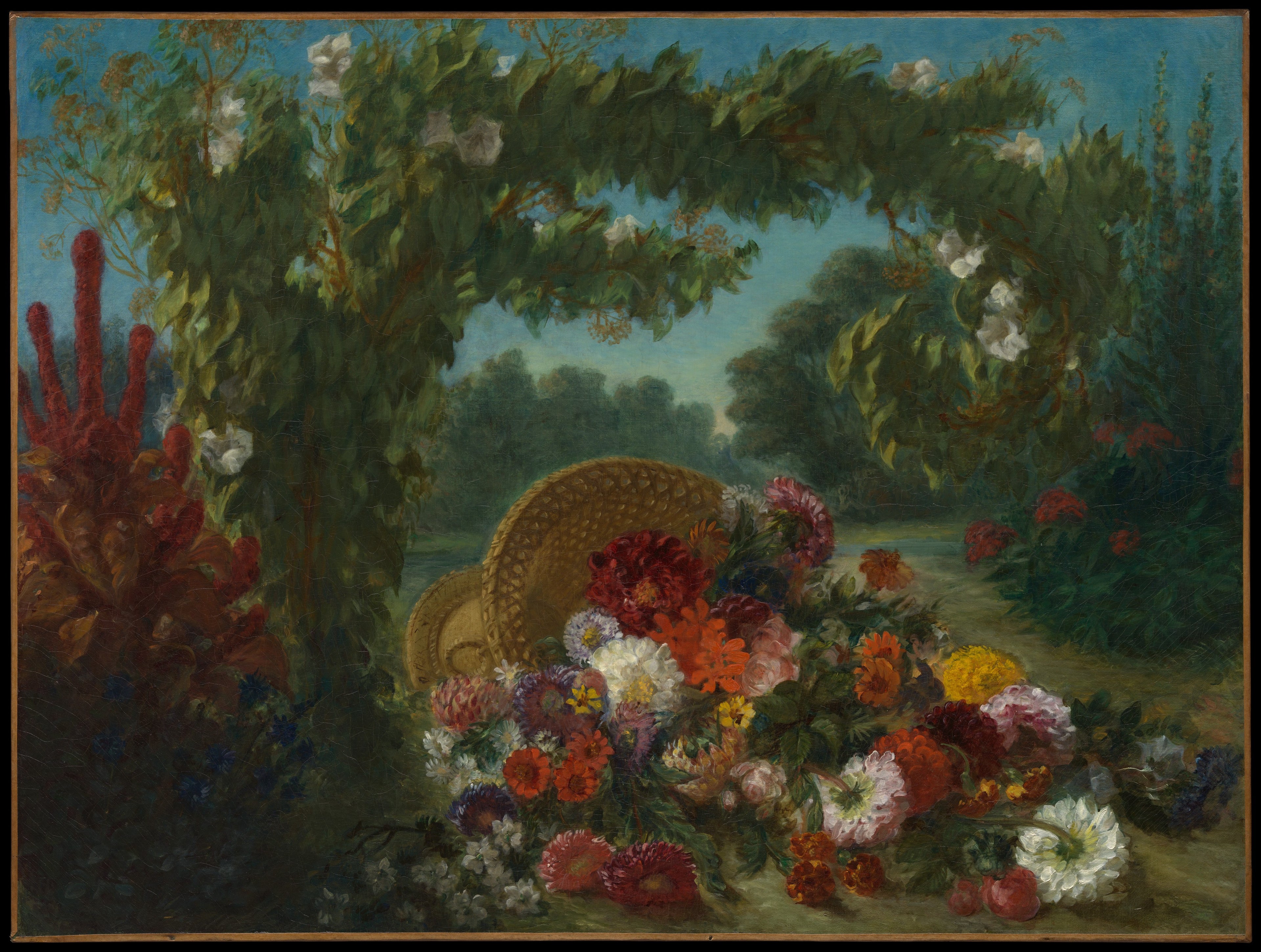 Basket of Flowers — Eugene Delacroix (1848–49)