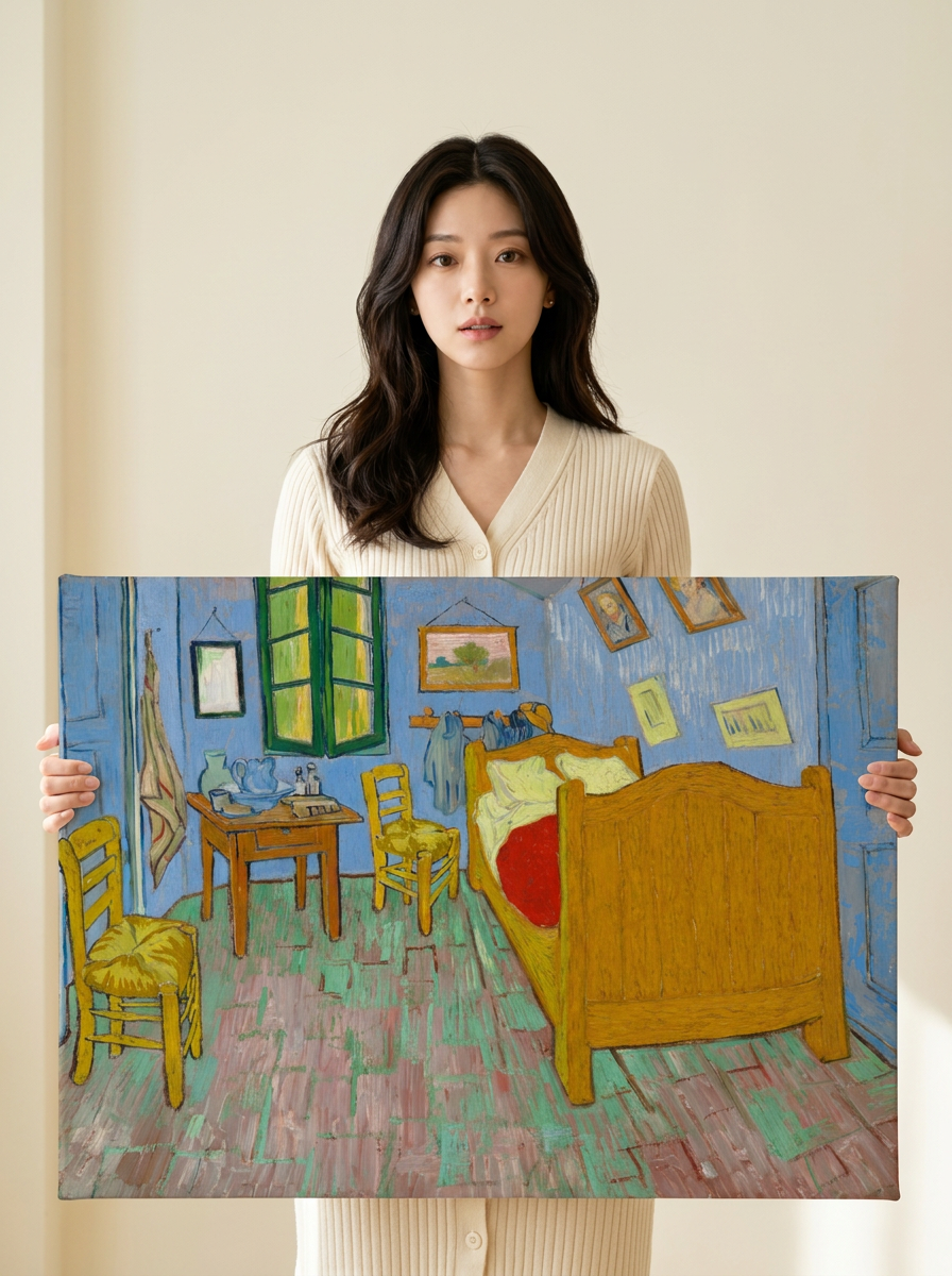 Held for scale — 36 x 24 inch canvas (true size of the original)