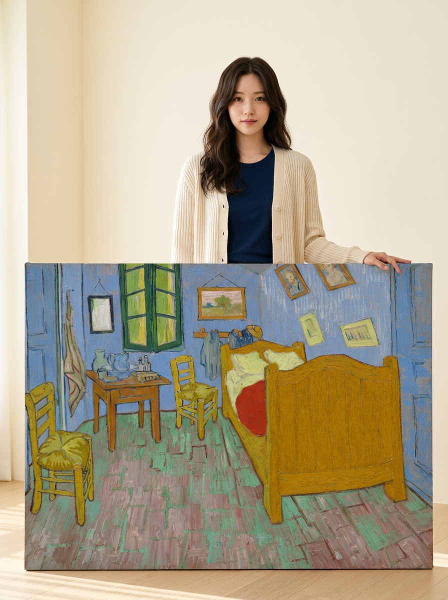 Held for scale — 48 x 32 inch canvas